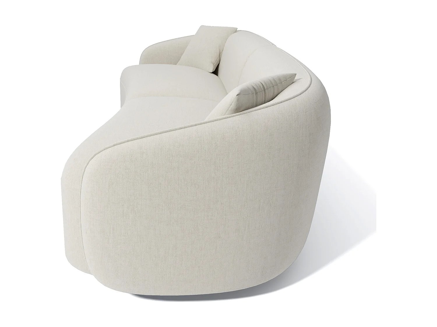 Canapé 4 places tissu tramé touché doux crème CELINE