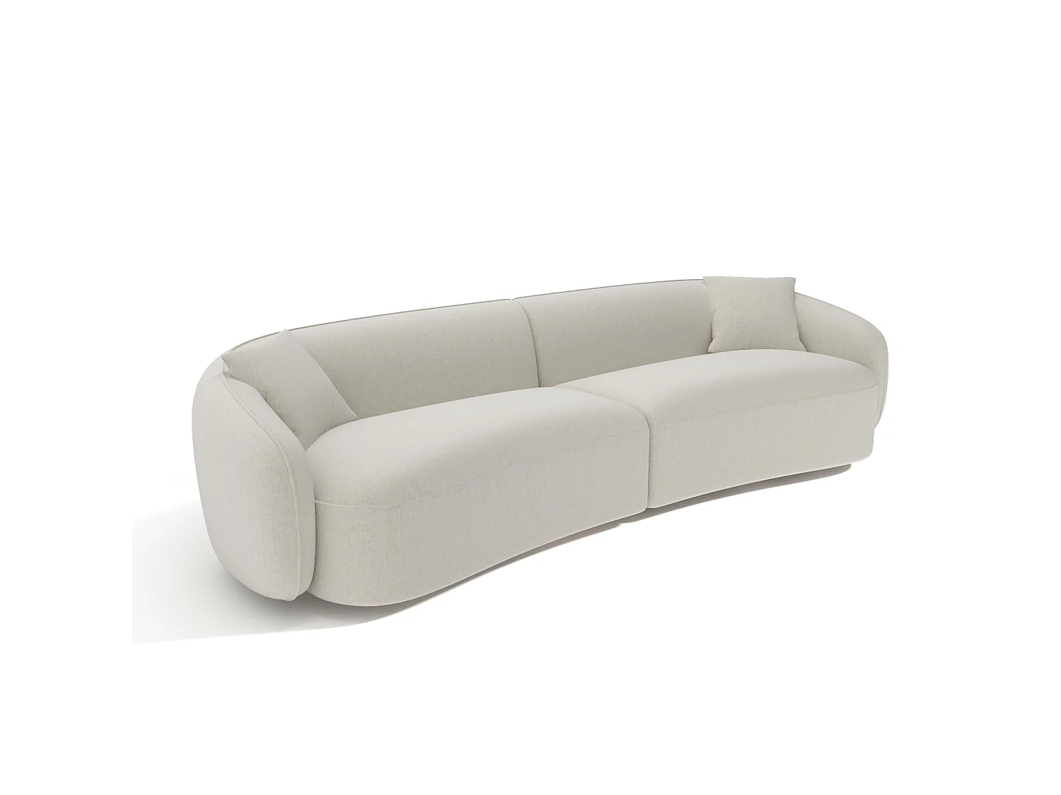 Canapé CELINE 4 places en tissu tramé crème
