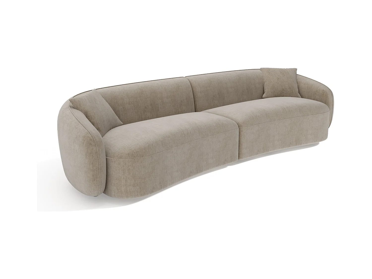 Canapé 4 places tissu tramé touché doux taupe CELINE