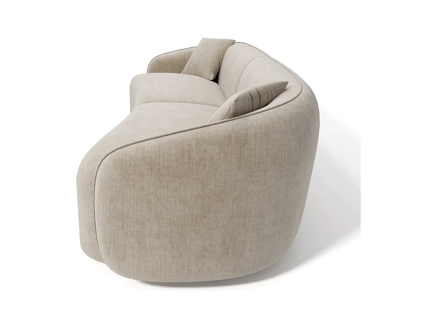 Canapé 4 places tissu tramé touché doux taupe CELINE