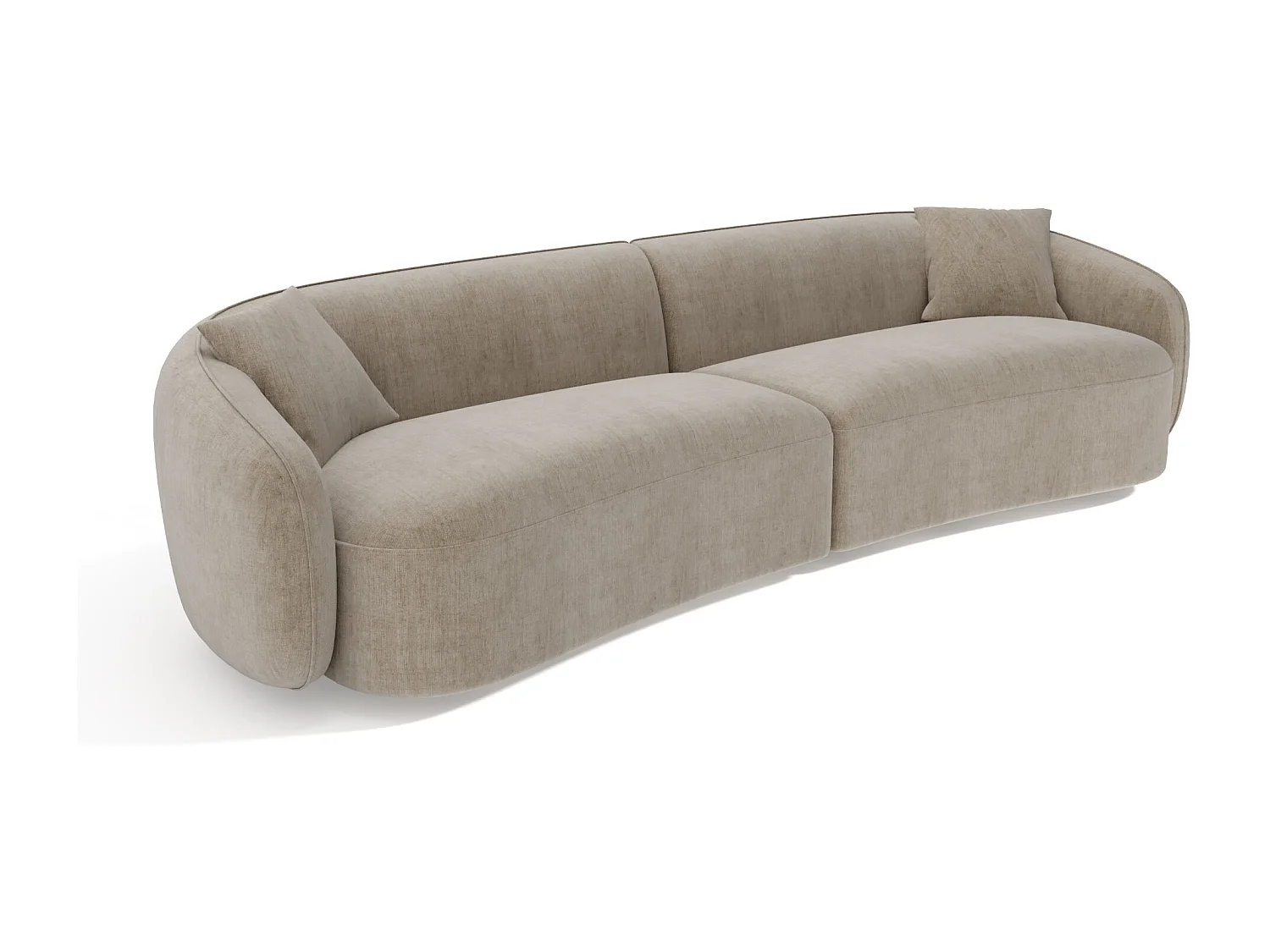 Canapé 4 places tissu tramé touché doux taupe CELINE