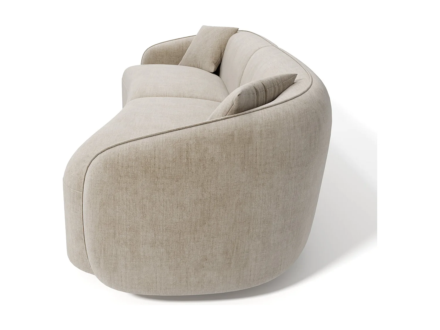 Canapé 4 places tissu tramé touché doux taupe CELINE