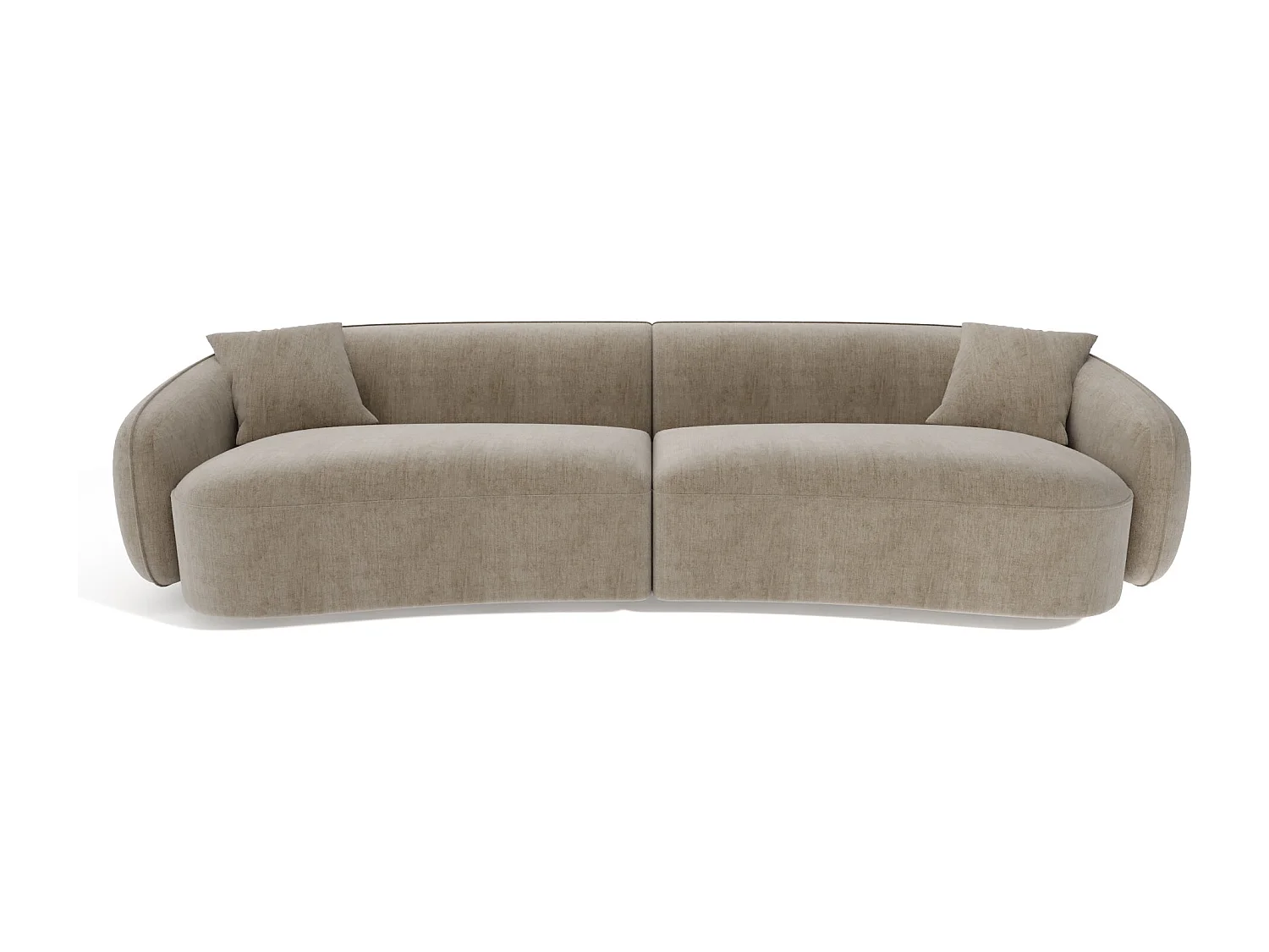 Canapé 4 places CELINE en tissu tramé taupe