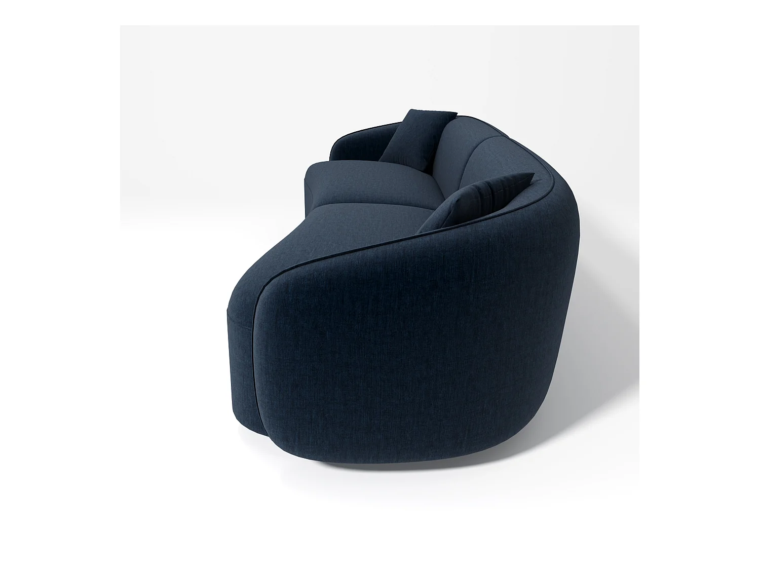 Canapé 4 places tissu tramé touché doux bleu nuit CELINE