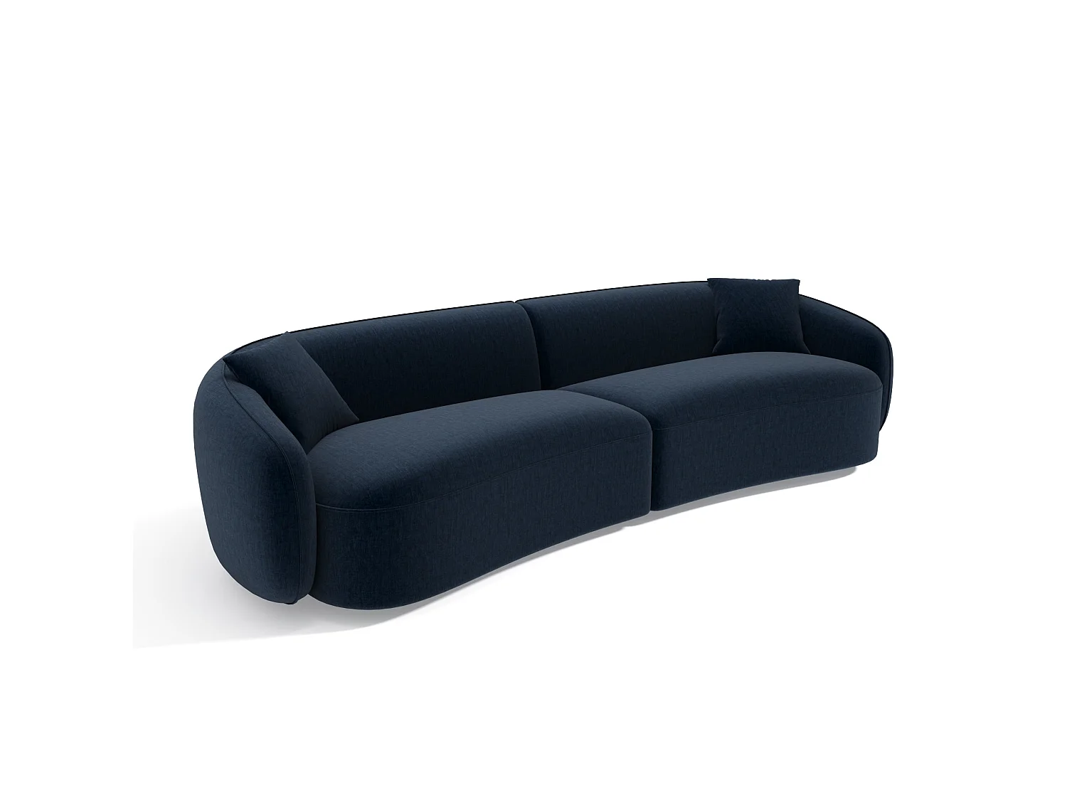 Canapé CELINE 4 places en tissu tramé bleu nuit