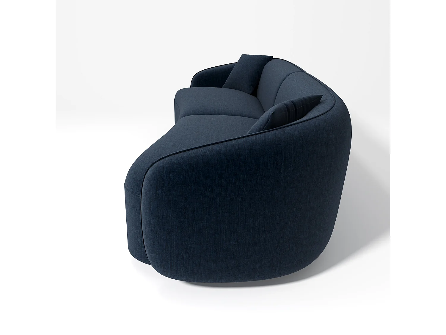 Canapé CELINE 4 places en tissu tramé bleu nuit