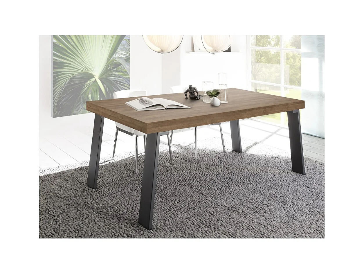 Table de salle à manger SPRING – L168 x H88 x l78 cm – Chêne et gris anthracite