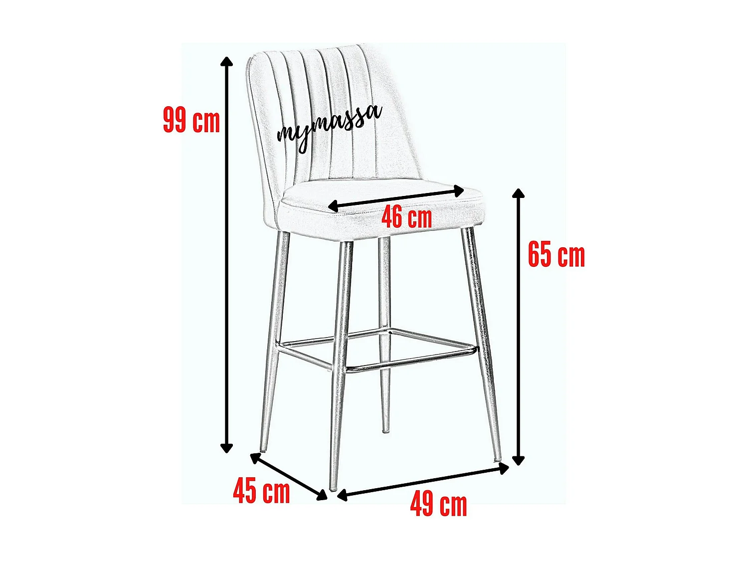 Tabouret de bar confort en velours vert (lot de 2) ROSARIO