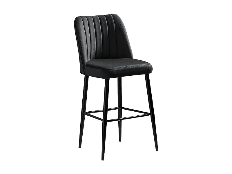 Tabouret de bar confort en velours noir (lot de 2) ROSARIO
