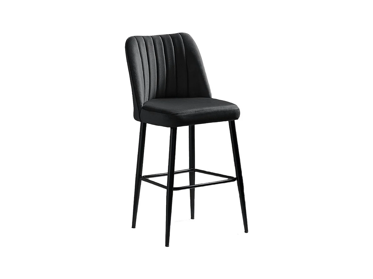 Tabouret de bar confort en velours noir (lot de 2) ROSARIO