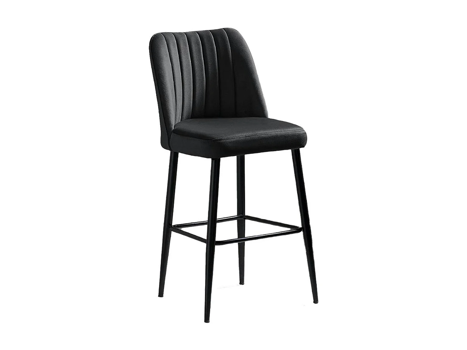 Tabouret de bar confort en velours noir (lot de 2) ROSARIO