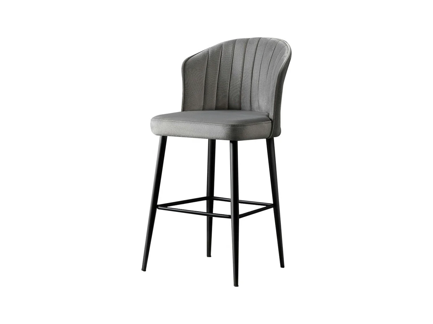 Tabouret de bar en velours gris 65 cm (lot de 2) ROSARIO