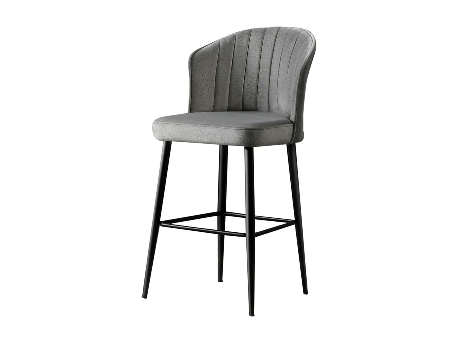 Tabouret de bar en velours gris 65 cm (lot de 2) ROSARIO