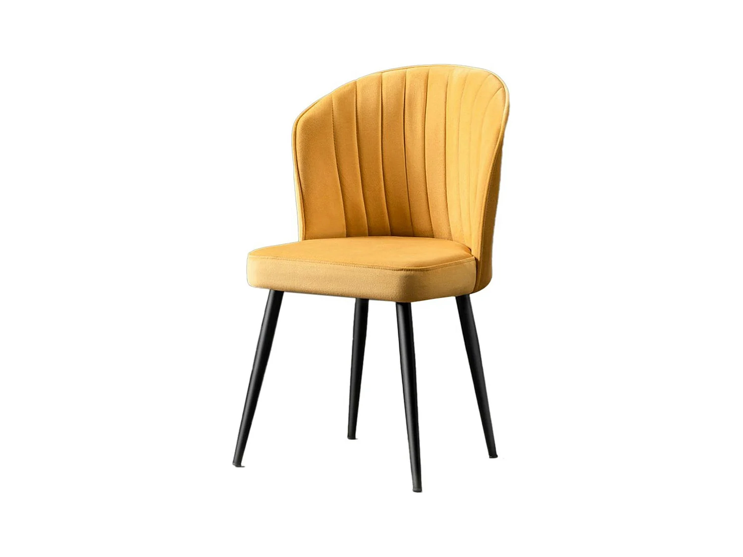 Chaise en velours jaune - dossier enveloppant ROSARIO t de 2)