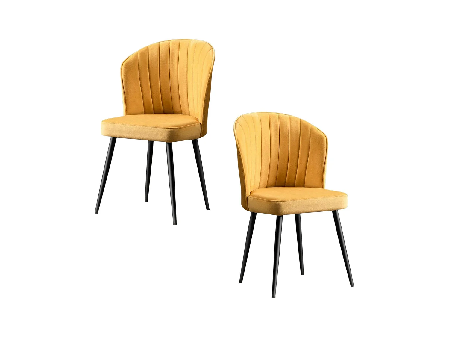 Chaise en velours jaune - dossier enveloppant ROSARIO t de 2)