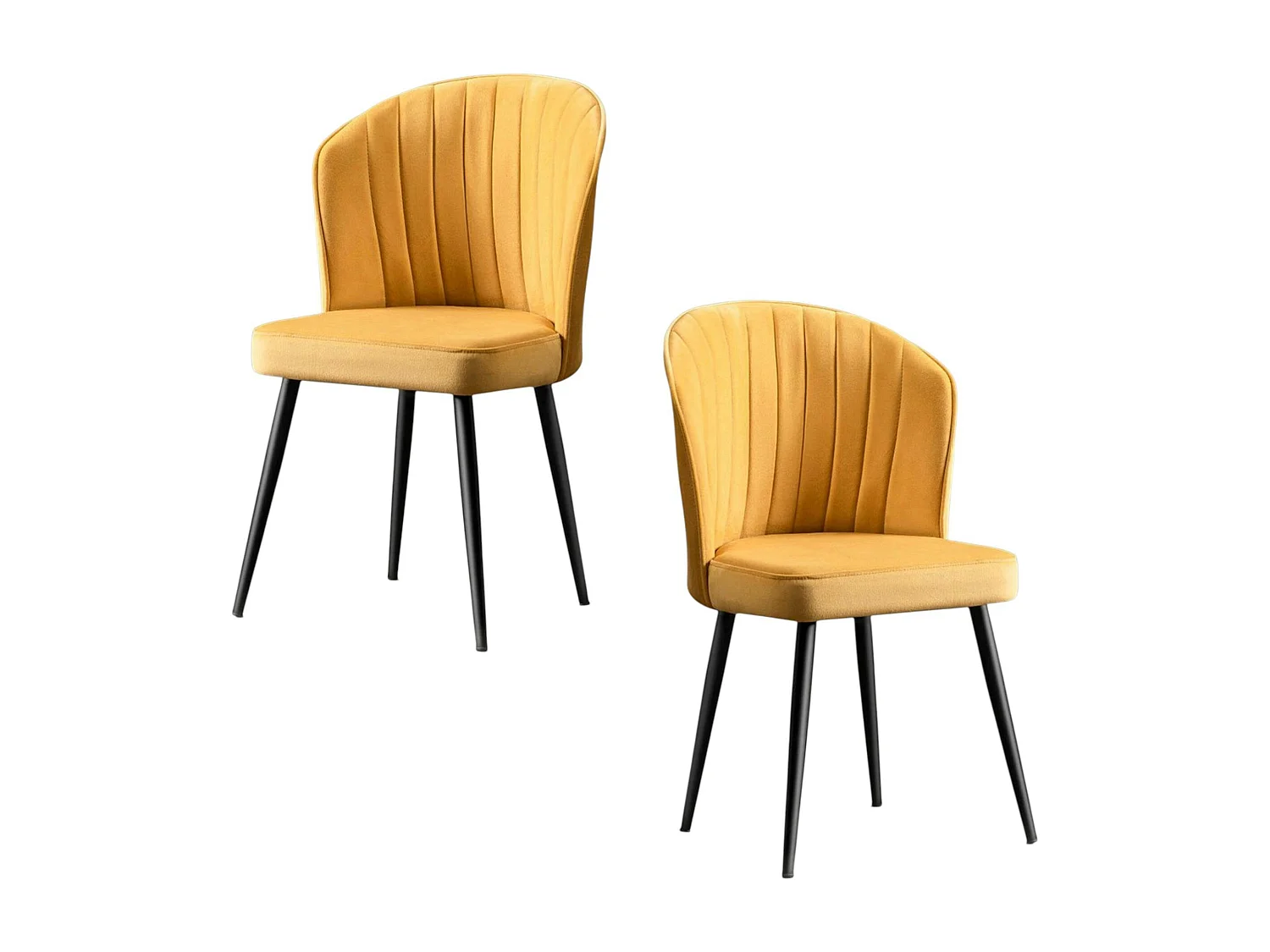 Chaise en velours jaune - dossier enveloppant ROSARIO t de 2)