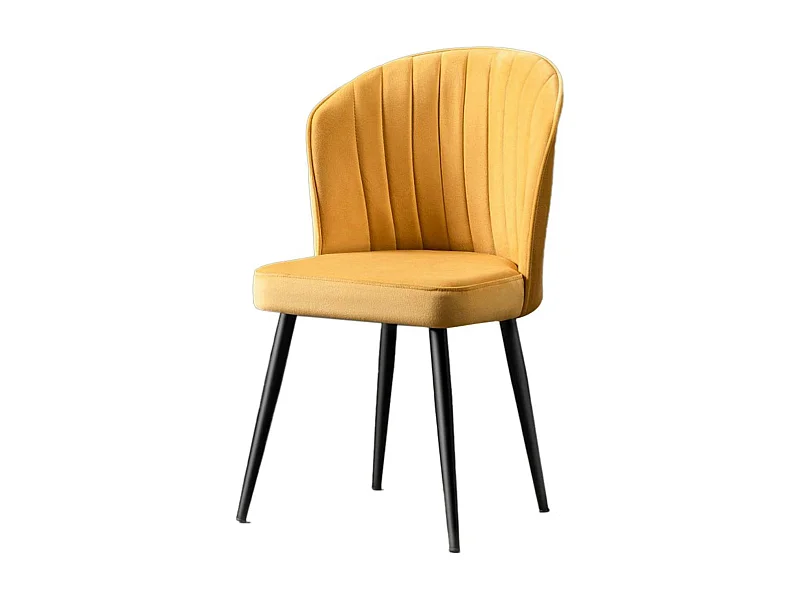 Chaise en velours jaune - dossier enveloppant ROSARIO t de 2)