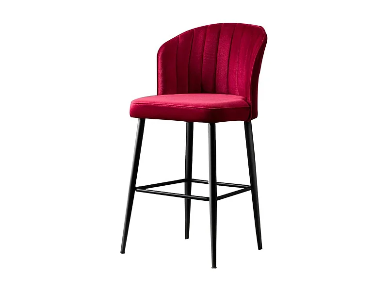 Tabouret de bar en velours rouge 65 cm (lot de 2) ROSARIO