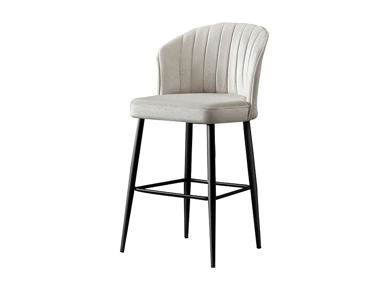 Tabouret de bar en velours écru 65 cm (lot de 2) ROSARIO