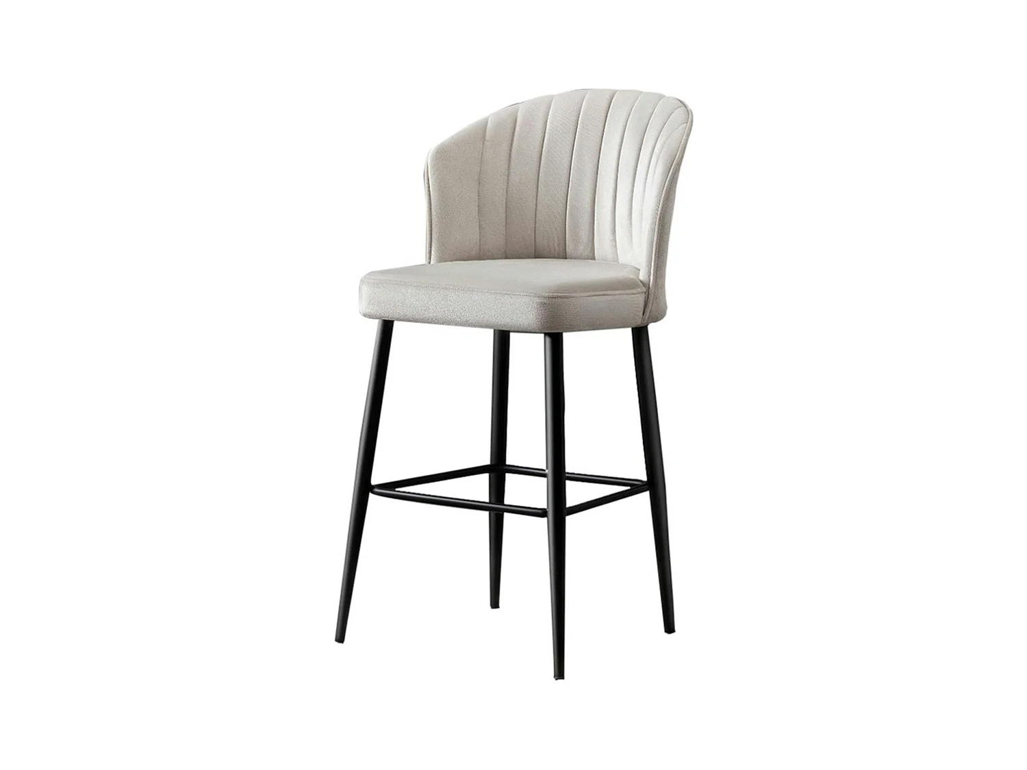 Tabouret de bar en velours écru 65 cm (lot de 2) ROSARIO