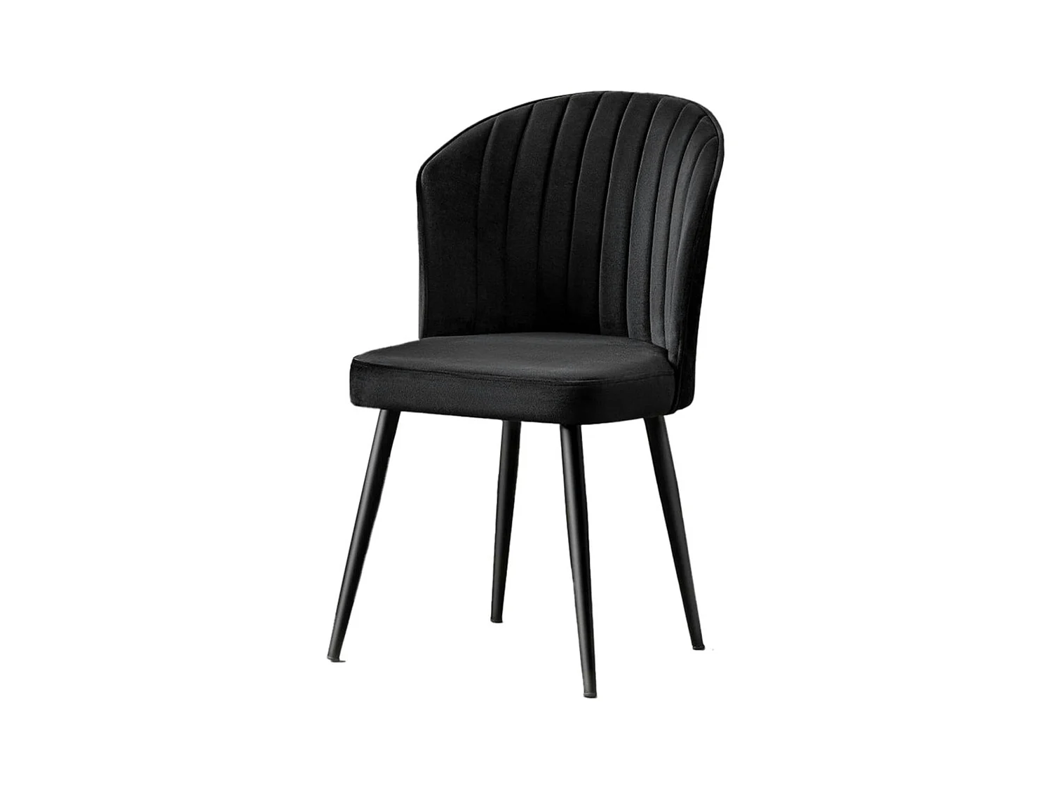 Chaise en velours noir - dossier enveloppant ROSARIO (Lot de 2)