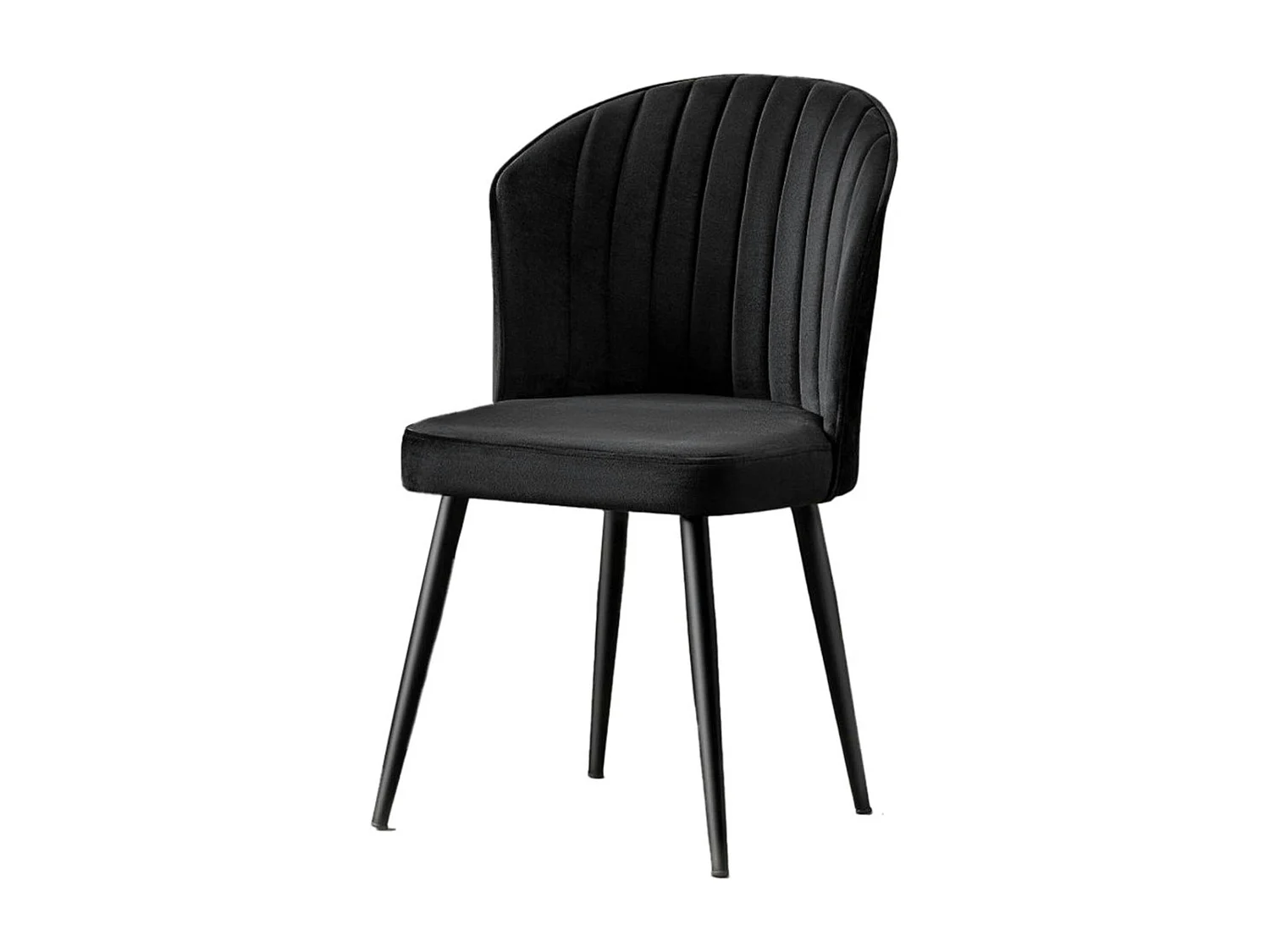 Chaise en velours noir - dossier enveloppant ROSARIO (Lot de 2)