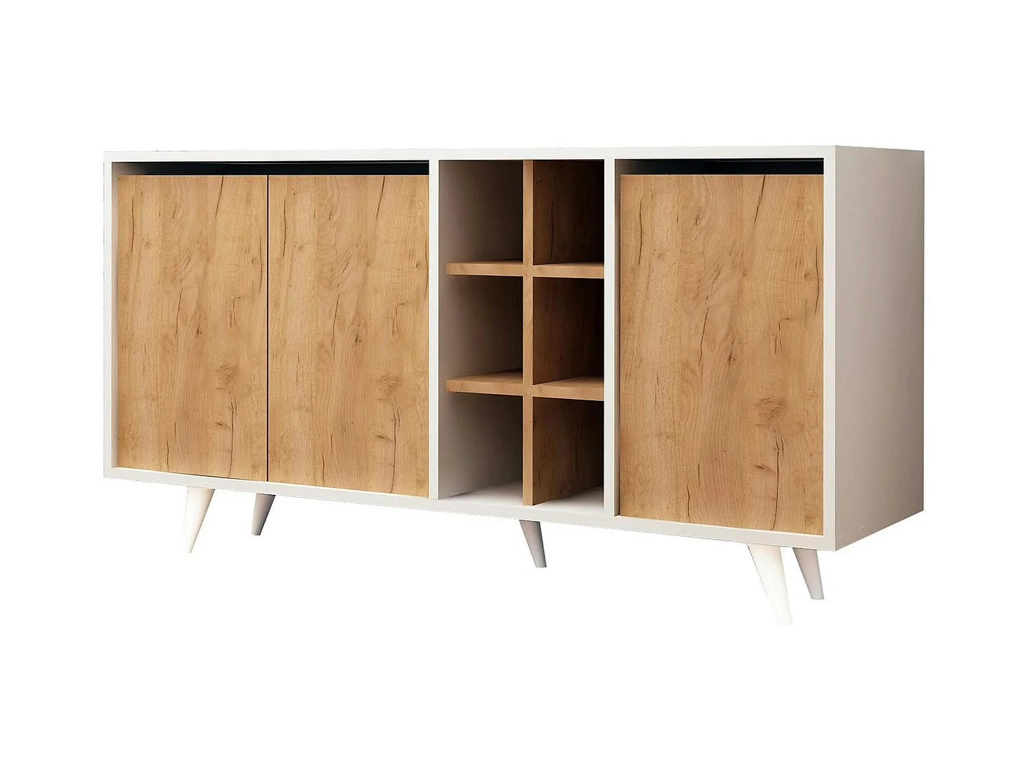 Buffet blanc moderne avec niches décoratives MARFA