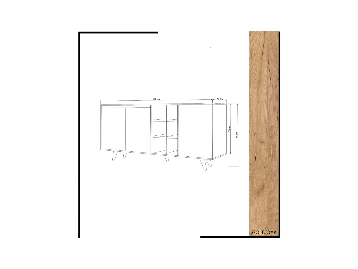 Buffet blanc moderne avec niches décoratives MARFA