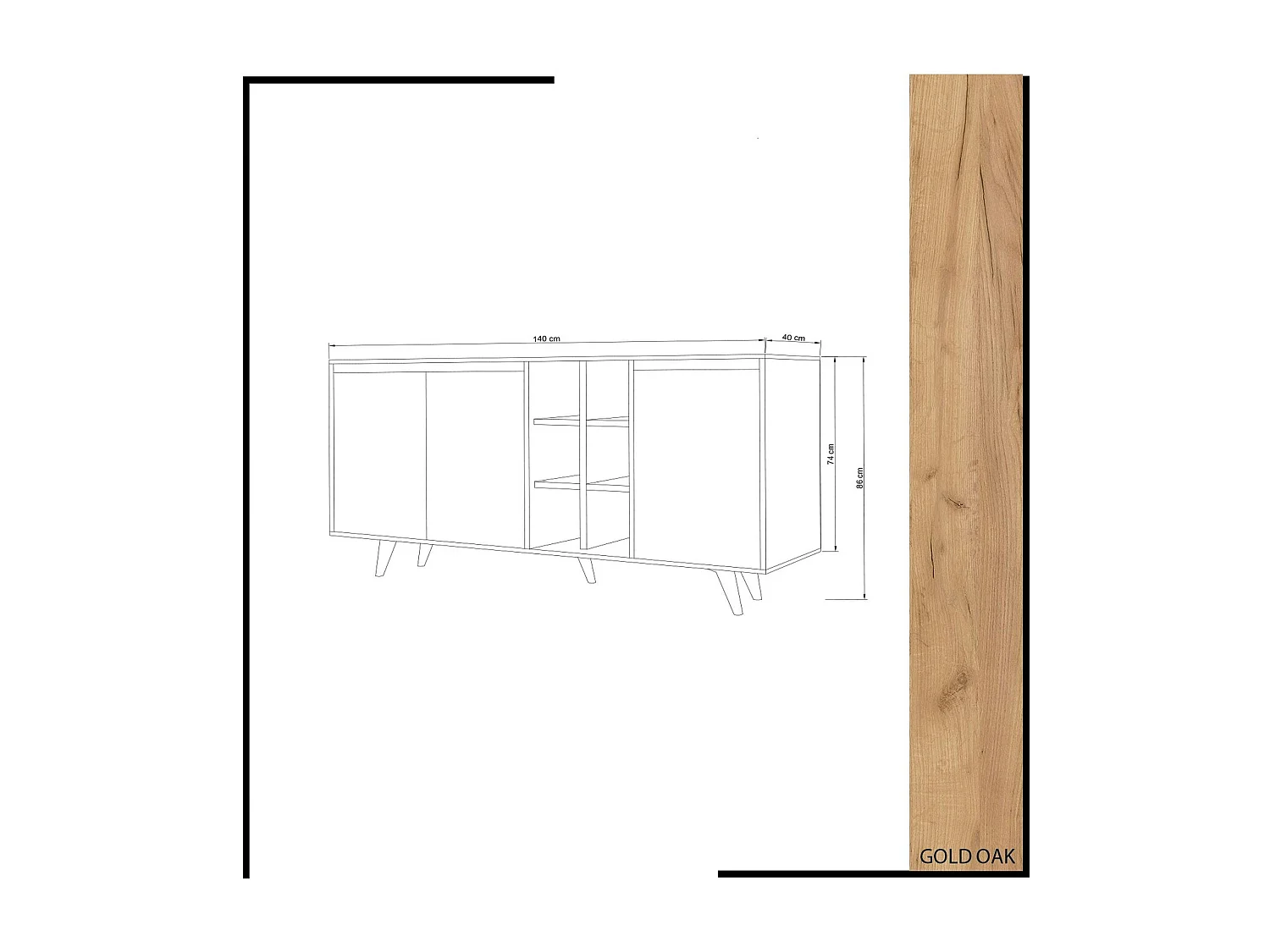 Buffet blanc moderne avec niches décoratives MARFA