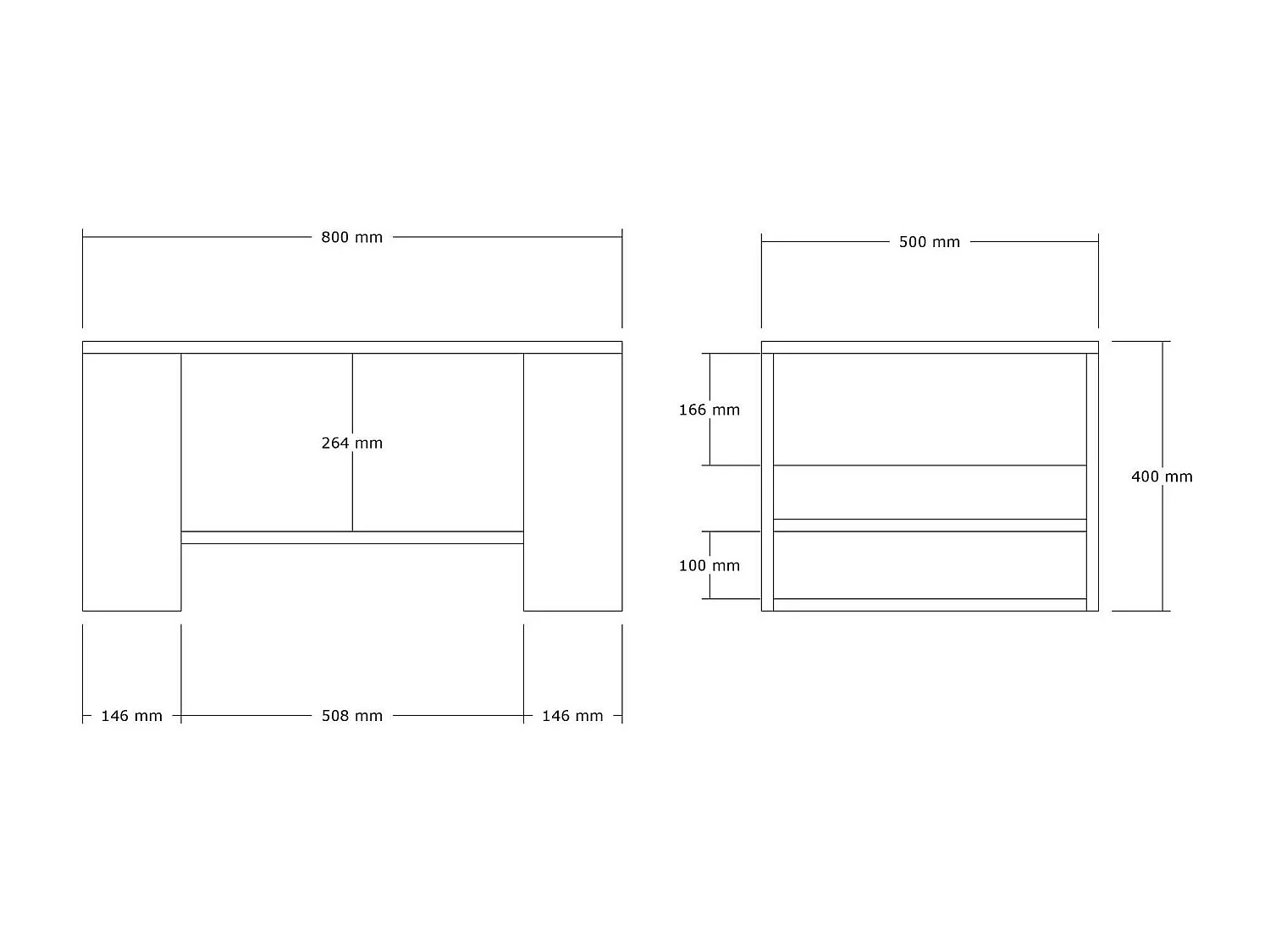 Table basse double plateau effet travertin, porte-revues JENA