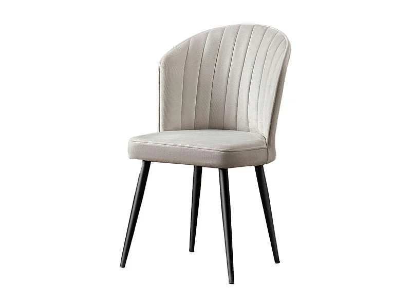 Chaise en velours écru - dossier enveloppant ROSARIO (Lot de 2)