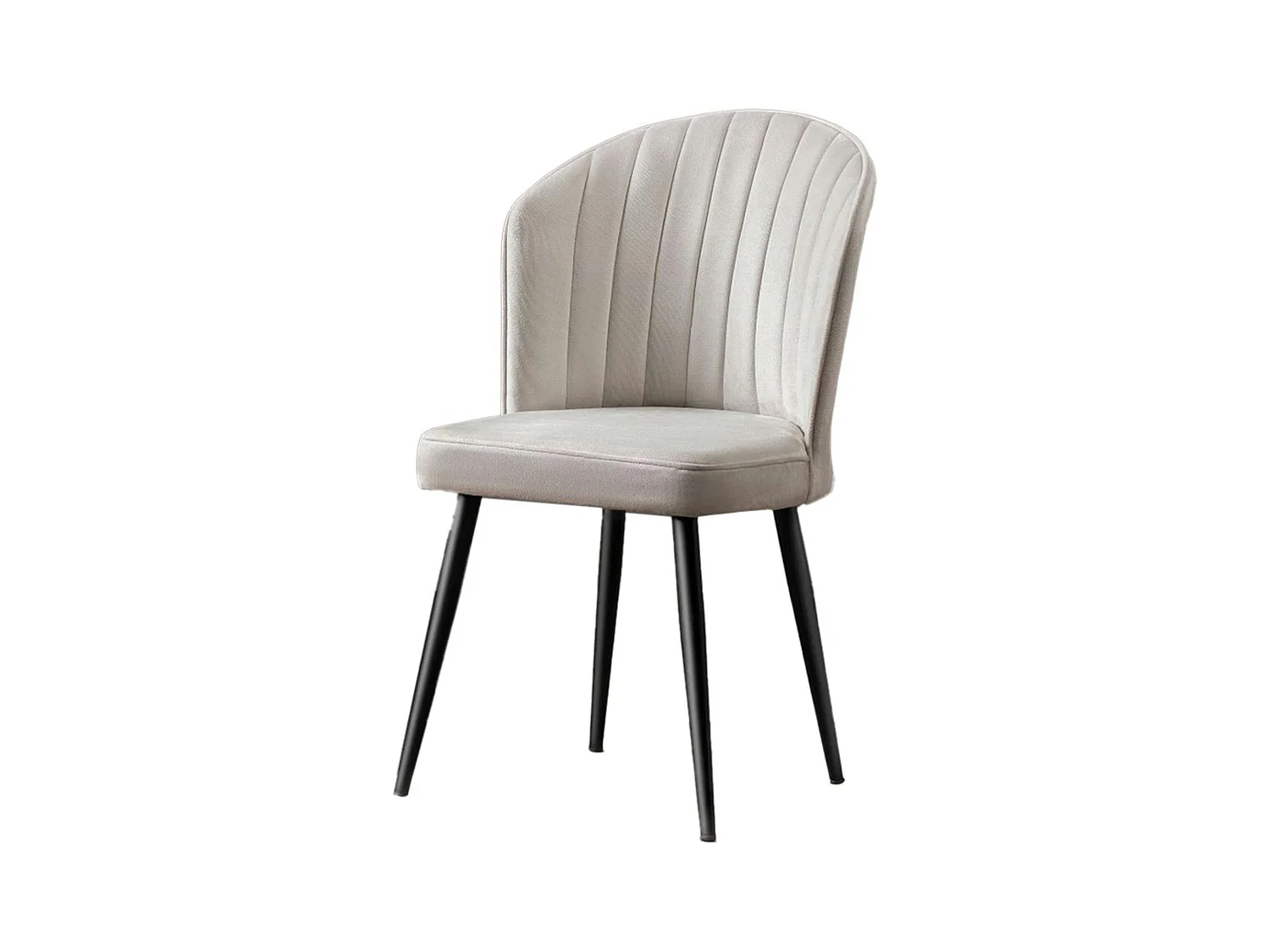 Chaise en velours écru - dossier enveloppant ROSARIO (Lot de 2)