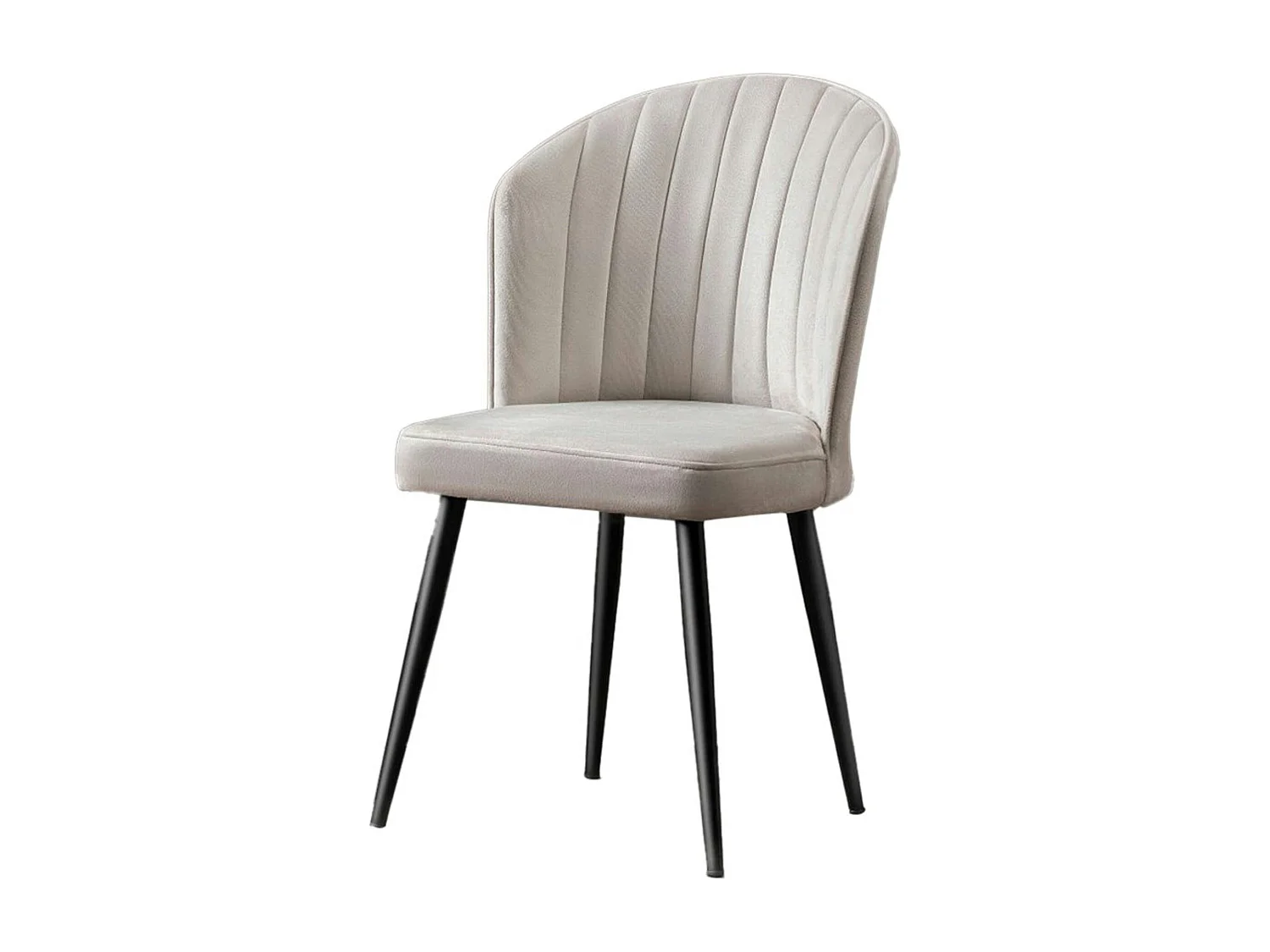 Chaise en velours écru - dossier enveloppant ROSARIO (Lot de 2)