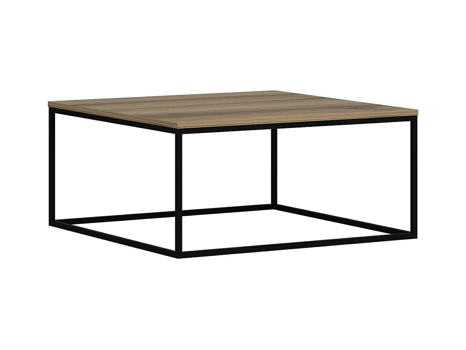 Table basse carrée style minimaliste effet noyer JENA
