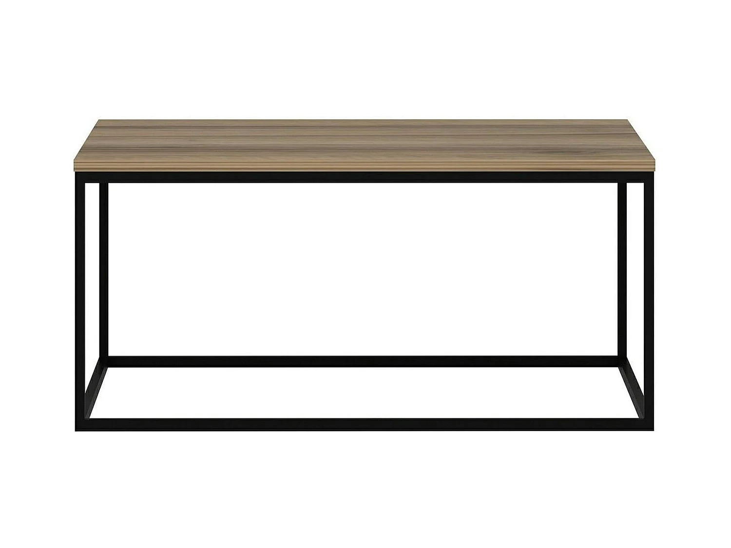 Table basse carrée style minimaliste effet noyer JENA