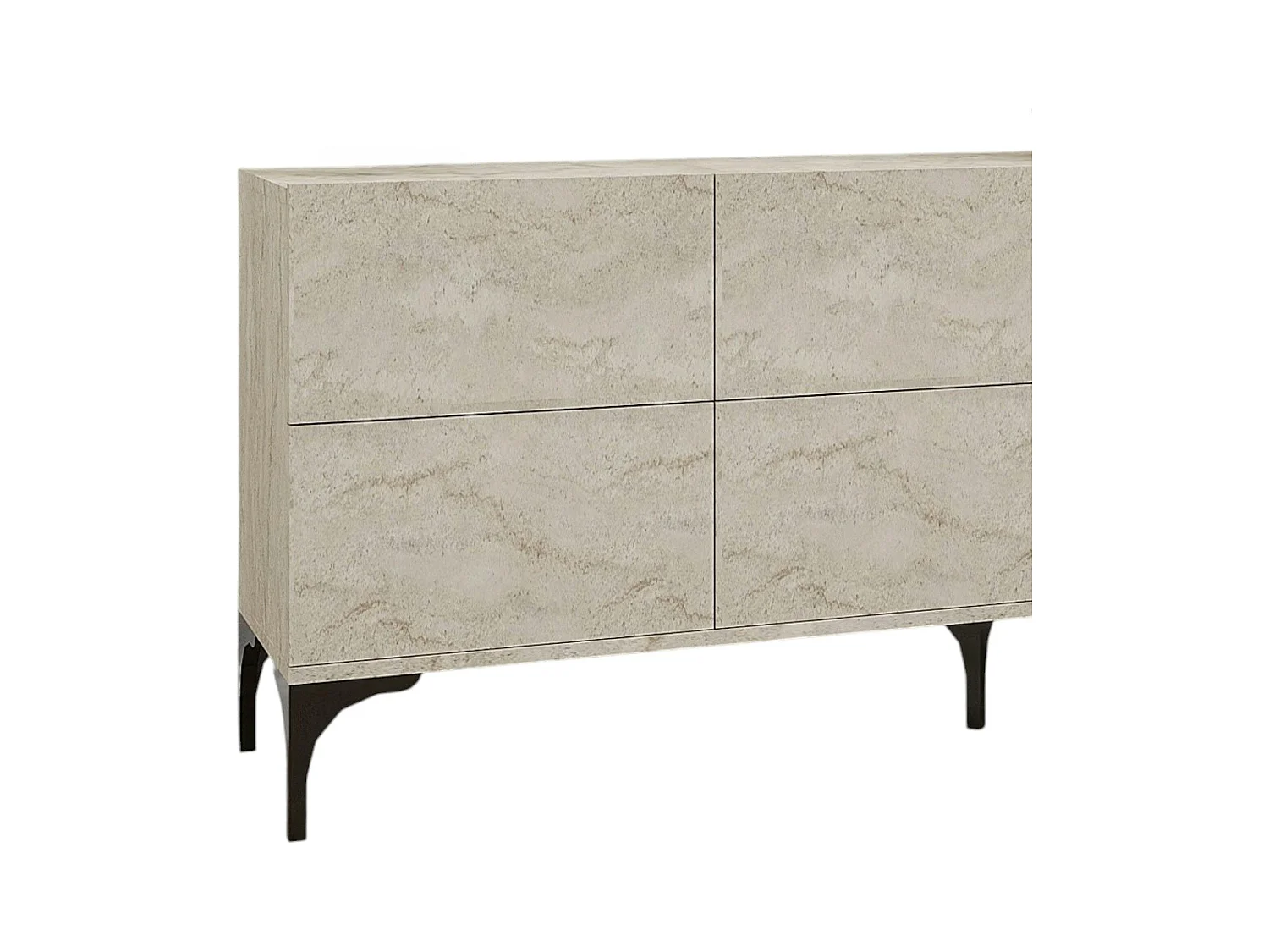 Buffet salle à manger moderne effet travertin 6 portes JENA