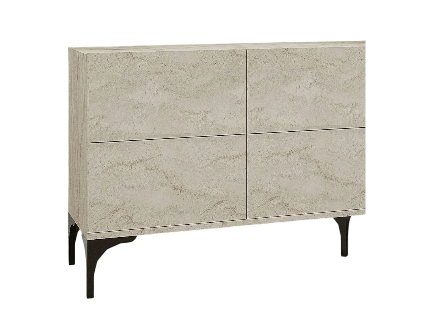 Buffet salle à manger moderne effet travertin 6 portes JENA