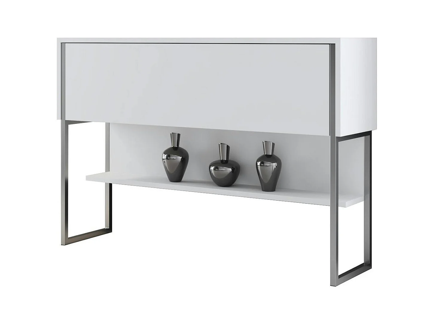 Console d'entrée blanche design avec grand rangement JENA