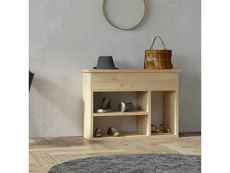 Meuble à chaussures moderne effet bois clair MARFA