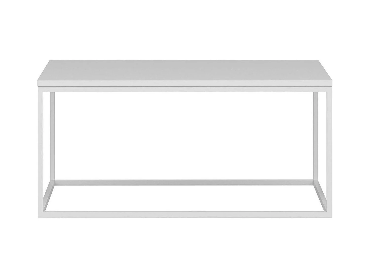 Table basse blanche carrée - style minimaliste JENA