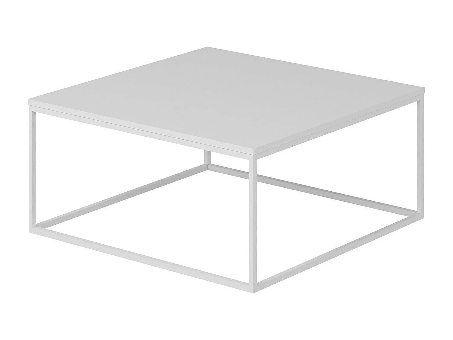 Table basse blanche carrée - style minimaliste JENA
