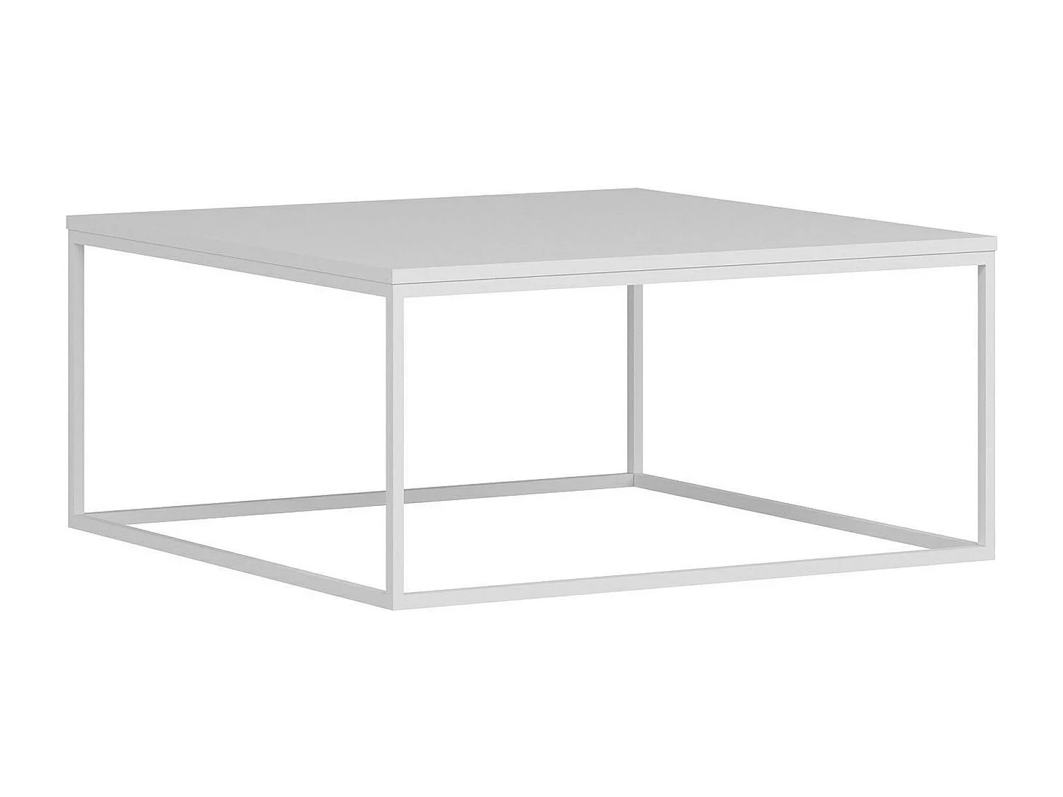 Table basse blanche carrée - style minimaliste JENA