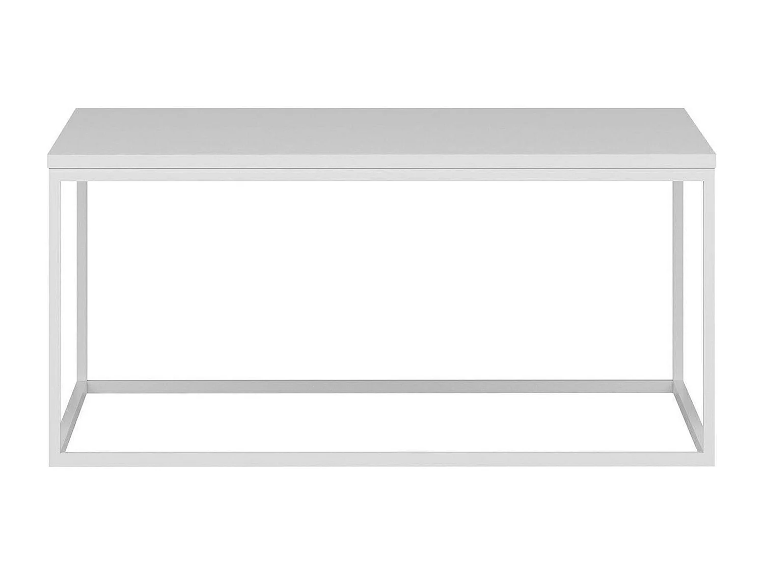 Table basse blanche carrée - style minimaliste JENA