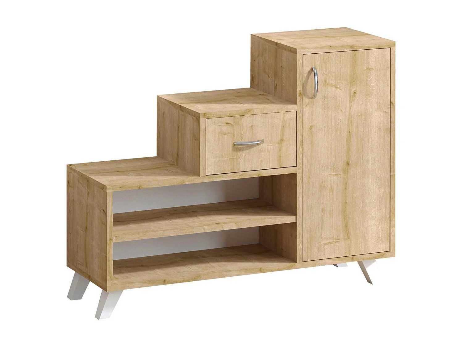 Meuble à chaussures design effet bois, forme escalier MARFA