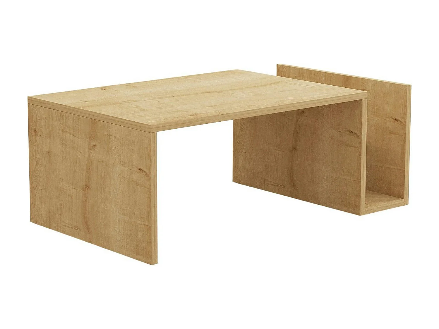 Table basse moderne effet bois avec porte-revues MARFA