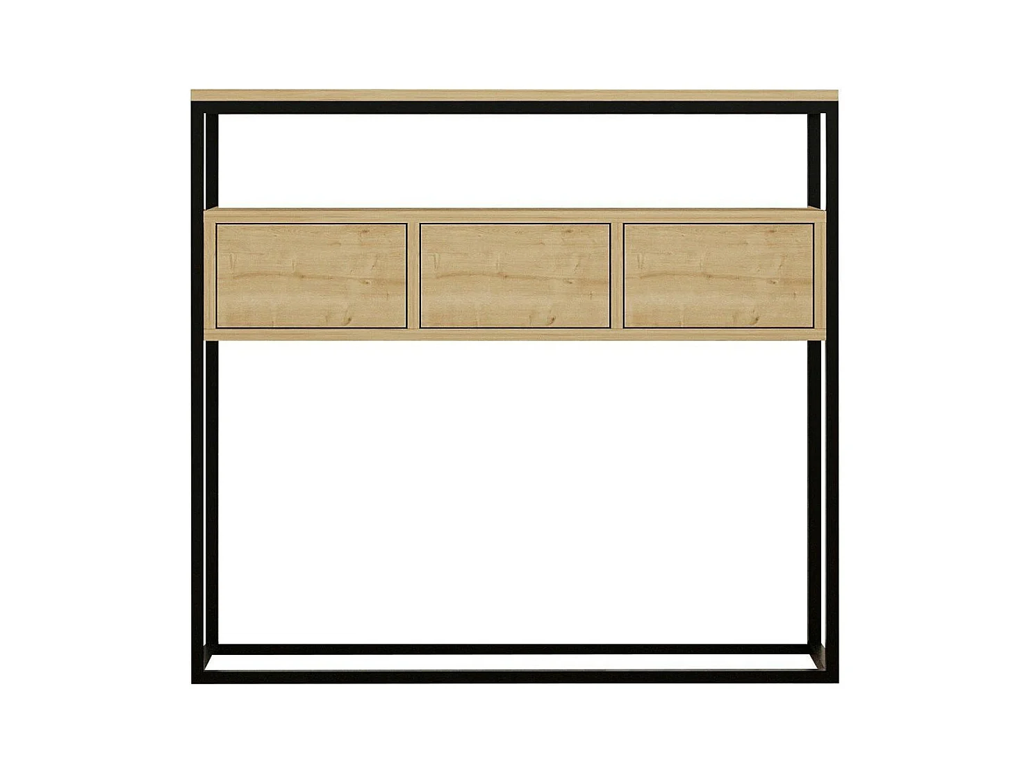 Console d'entrée avec rangement, effet bois clair JENA