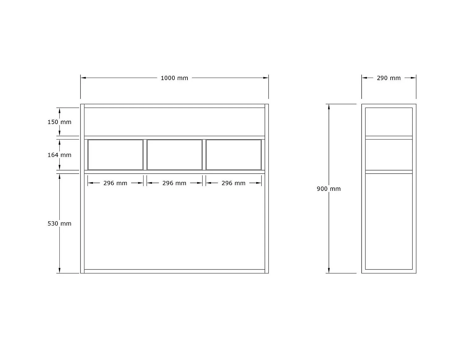 Console d'entrée avec rangement, effet bois clair JENA