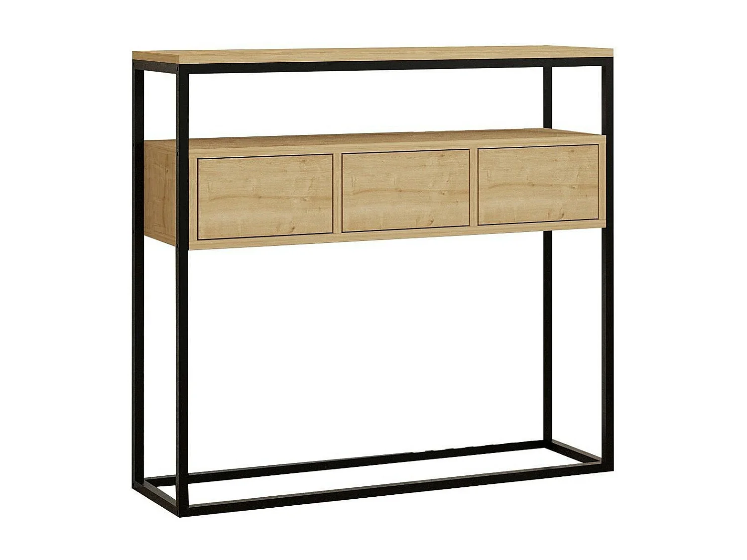 Console d'entrée avec rangement, effet bois clair JENA