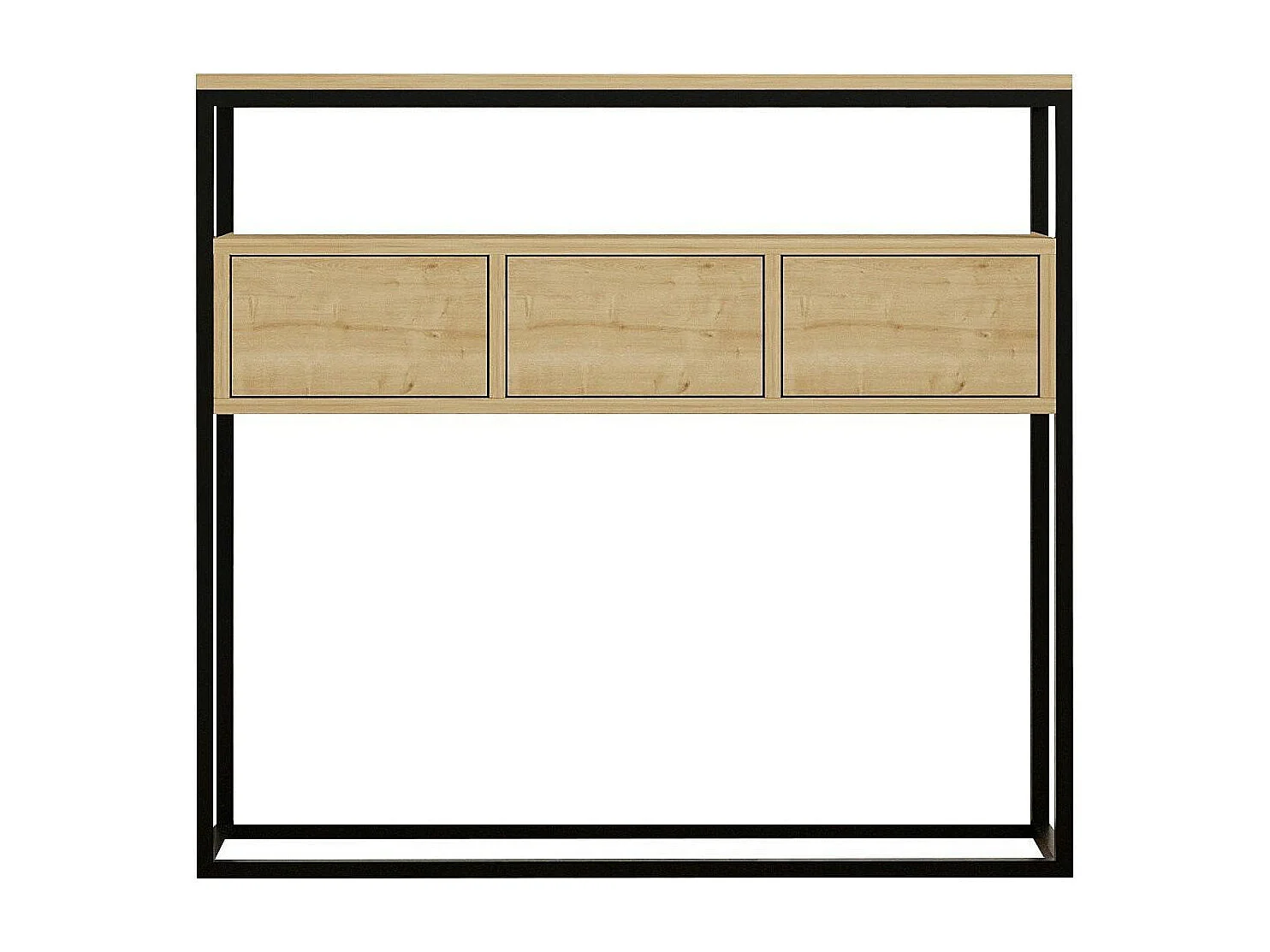 Console d'entrée avec rangement, effet bois clair JENA