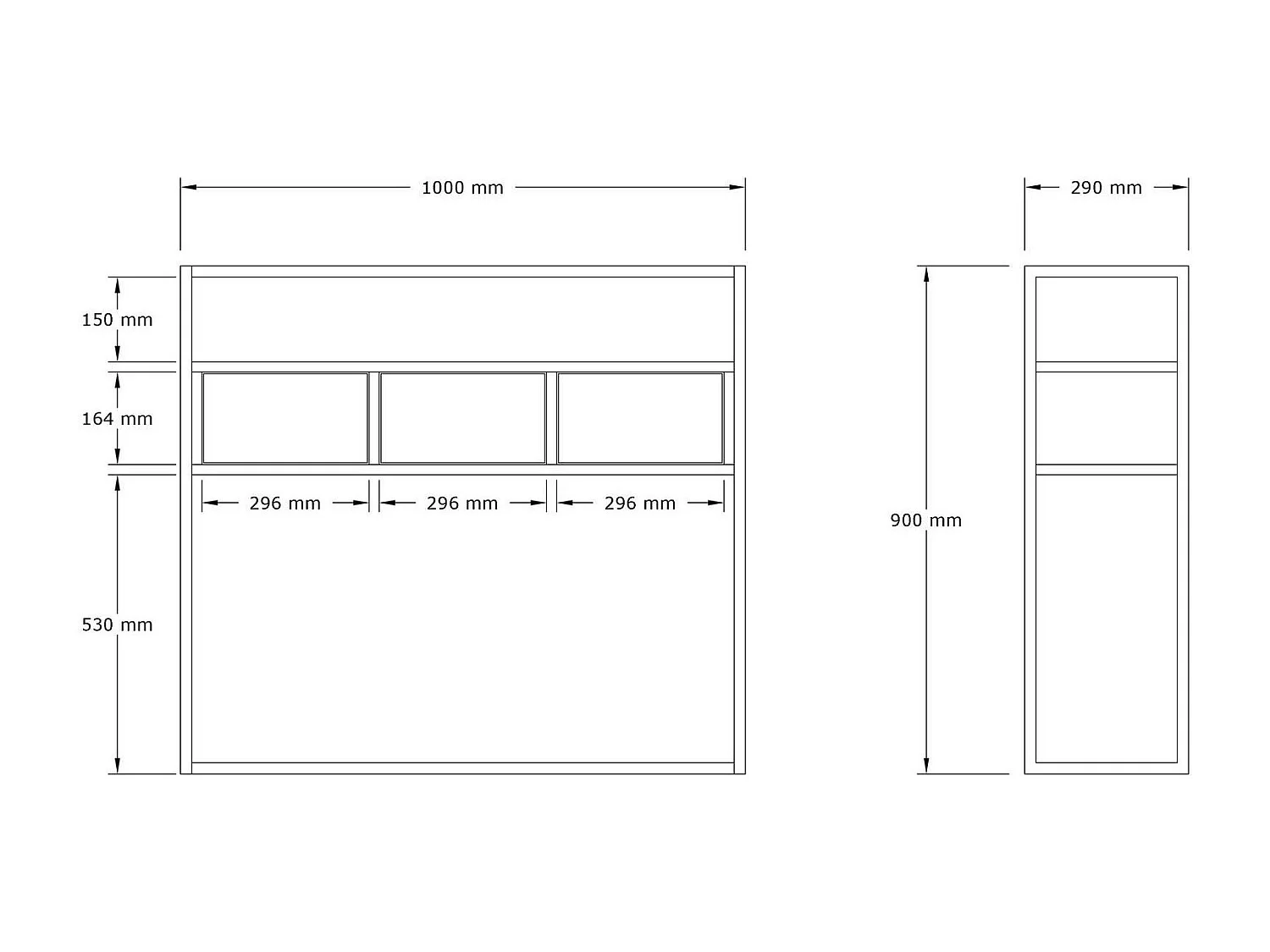 Console d'entrée avec rangement, effet bois clair JENA